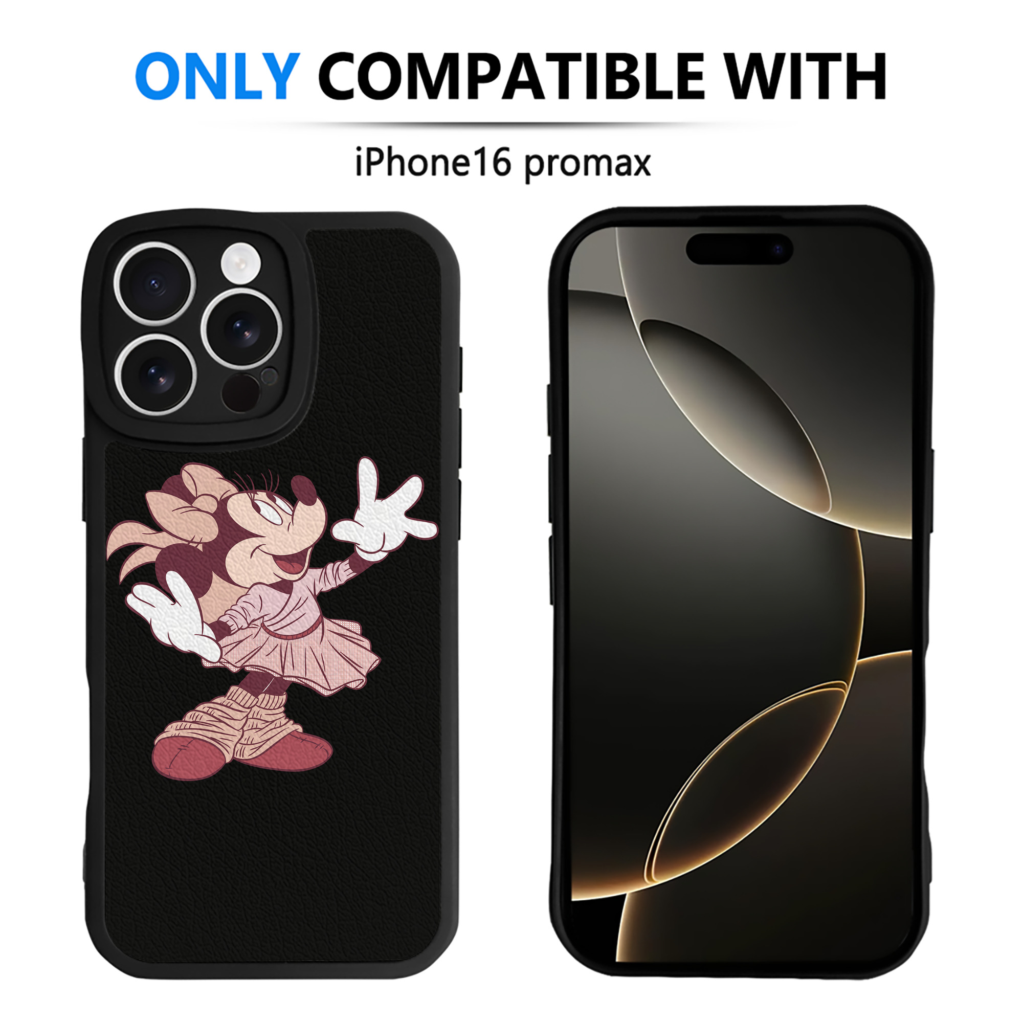 （画像用） ミッキーマウス Mickey Mouse 【iPhone 16シリーズ対応】シリコンスマホケース（レザー調） 材質：シリコン